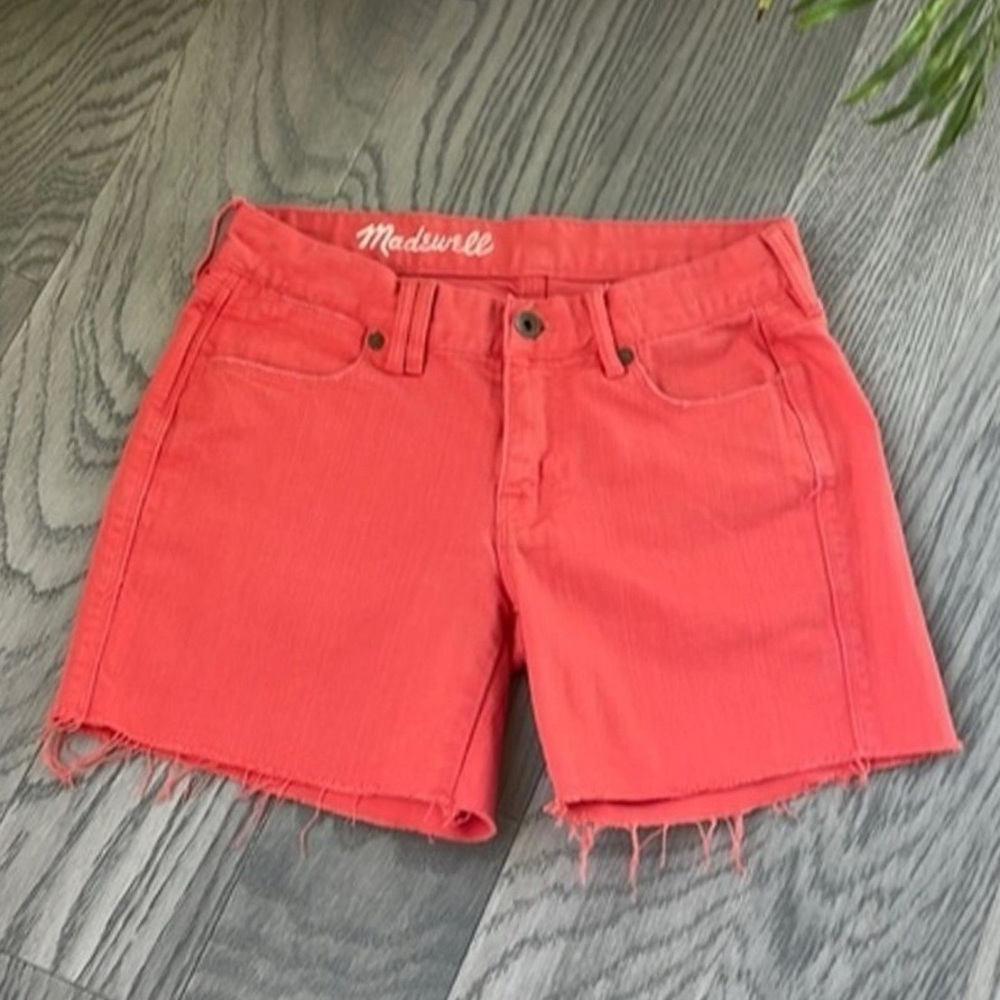Madewell orange cutoff shorts size 25 red denim shorts - Picture 2 of 12